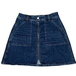 Madewell Size 24 New Denim A Line Skirt Blue Jean High Waist Classic Pockets NWT